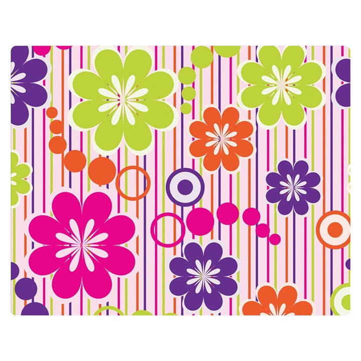 Colorful Flowers Pattern Floral Patterns Premium Plush Fleece Blanket (Medium)