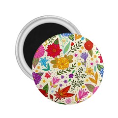 Colorful Flowers Pattern, Abstract Patterns, Floral Patterns 2.25  Magnets