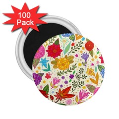 Colorful Flowers Pattern, Abstract Patterns, Floral Patterns 2.25  Magnets (100 pack) 