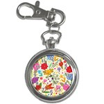 Colorful Flowers Pattern, Abstract Patterns, Floral Patterns Key Chain Watches Front