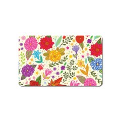 Colorful Flowers Pattern, Abstract Patterns, Floral Patterns Magnet (Name Card)