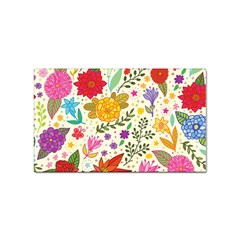 Colorful Flowers Pattern, Abstract Patterns, Floral Patterns Sticker Rectangular (10 pack)