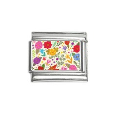 Colorful Flowers Pattern, Abstract Patterns, Floral Patterns Italian Charm (9mm) by nateshop