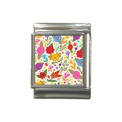 Colorful Flowers Pattern, Abstract Patterns, Floral Patterns Italian Charm (13mm) by nateshop