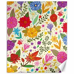 Colorful Flowers Pattern, Abstract Patterns, Floral Patterns Canvas 8  x 10 