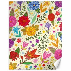 Colorful Flowers Pattern, Abstract Patterns, Floral Patterns Canvas 12  x 16 