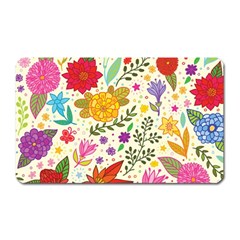 Colorful Flowers Pattern, Abstract Patterns, Floral Patterns Magnet (rectangular) by nateshop