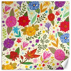 Colorful Flowers Pattern, Abstract Patterns, Floral Patterns Canvas 16  x 16 