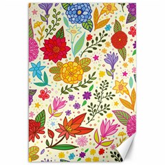 Colorful Flowers Pattern, Abstract Patterns, Floral Patterns Canvas 20  x 30 