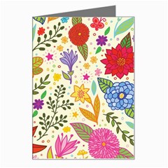 Colorful Flowers Pattern, Abstract Patterns, Floral Patterns Greeting Card by nateshop