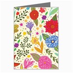 Colorful Flowers Pattern, Abstract Patterns, Floral Patterns Greeting Card Left