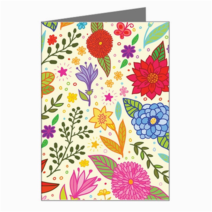 Colorful Flowers Pattern, Abstract Patterns, Floral Patterns Greeting Card