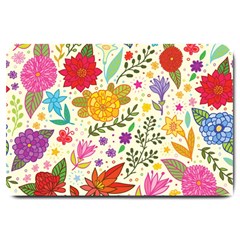 Colorful Flowers Pattern, Abstract Patterns, Floral Patterns Large Doormat