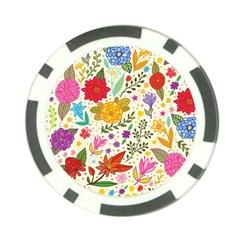 Colorful Flowers Pattern, Abstract Patterns, Floral Patterns Poker Chip Card Guard