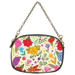 Colorful Flowers Pattern, Abstract Patterns, Floral Patterns Chain Purse (Two Sides)