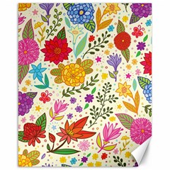 Colorful Flowers Pattern, Abstract Patterns, Floral Patterns Canvas 16  X 20  by nateshop