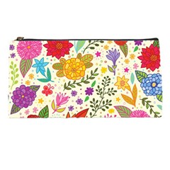 Colorful Flowers Pattern, Abstract Patterns, Floral Patterns Pencil Case by nateshop