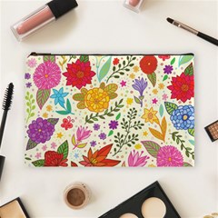 Colorful Flowers Pattern, Abstract Patterns, Floral Patterns Cosmetic Bag (Large)