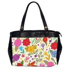 Colorful Flowers Pattern, Abstract Patterns, Floral Patterns Oversize Office Handbag (2 Sides)