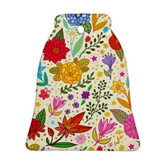 Colorful Flowers Pattern, Abstract Patterns, Floral Patterns Bell Ornament (two Sides) by nateshop