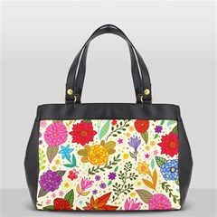 Colorful Flowers Pattern, Abstract Patterns, Floral Patterns Oversize Office Handbag by nateshop