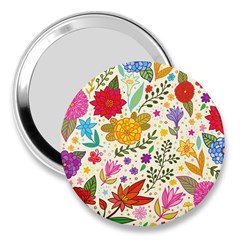 Colorful Flowers Pattern, Abstract Patterns, Floral Patterns 3  Handbag Mirrors