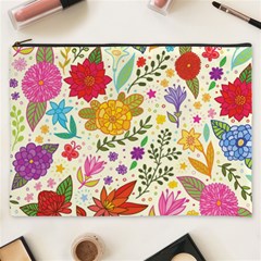 Colorful Flowers Pattern, Abstract Patterns, Floral Patterns Cosmetic Bag (XXXL)