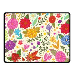 Colorful Flowers Pattern, Abstract Patterns, Floral Patterns Two Sides Fleece Blanket (small) by nateshop