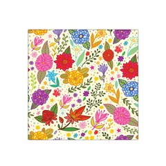 Colorful Flowers Pattern, Abstract Patterns, Floral Patterns Satin Bandana Scarf 22  x 22 