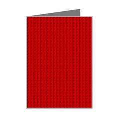 Ed Lego Texture Macro, Red Dots Background, Lego, Red Mini Greeting Card by nateshop