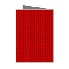 Ed Lego Texture Macro, Red Dots Background, Lego, Red Mini Greeting Cards (pkg Of 8) by nateshop