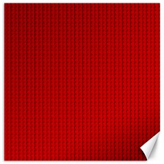 Ed Lego Texture Macro, Red Dots Background, Lego, Red Canvas 12  X 12  by nateshop