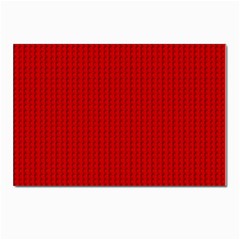 Ed Lego Texture Macro, Red Dots Background, Lego, Red Postcard 4 x 6  (pkg Of 10) by nateshop