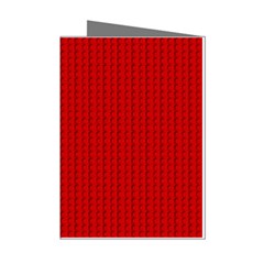 Ed Lego Texture Macro, Red Dots Background, Lego, Red Mini Greeting Cards (pkg Of 8) by nateshop