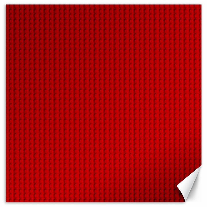 Ed Lego Texture Macro, Red Dots Background, Lego, Red Canvas 20  x 20 