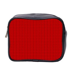 Ed Lego Texture Macro, Red Dots Background, Lego, Red Mini Toiletries Bag (two Sides) by nateshop