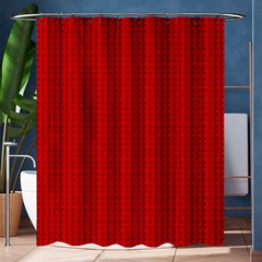 Ed Lego Texture Macro, Red Dots Background, Lego, Red Shower Curtain 60  X 72  (medium)  by nateshop