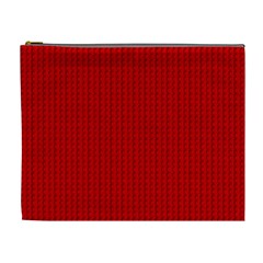 Ed Lego Texture Macro, Red Dots Background, Lego, Red Cosmetic Bag (xl) by nateshop