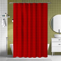 Ed Lego Texture Macro, Red Dots Background, Lego, Red Shower Curtain 48  X 72  (small)  by nateshop