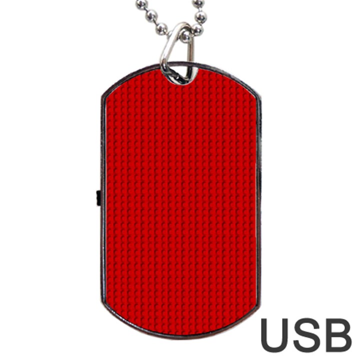 Ed Lego Texture Macro, Red Dots Background, Lego, Red Dog Tag USB Flash (One Side)