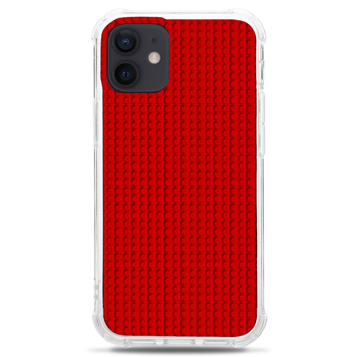 Ed Lego Texture Macro, Red Dots Background, Lego, Red iPhone 12 mini TPU UV Print Case	