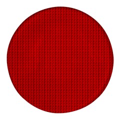 Ed Lego Texture Macro, Red Dots Background, Lego, Red Round Glass Fridge Magnet (4 Pack) by nateshop