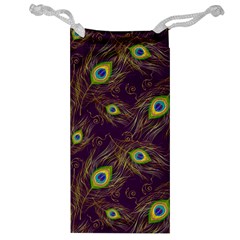 Feathers, Peacock, Patterns, Colorful Jewelry Bag by nateshop