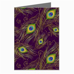 Feathers, Peacock, Patterns, Colorful Greeting Card by nateshop