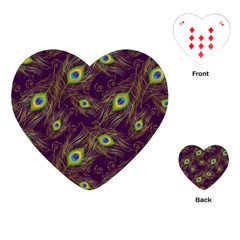 Feathers, Peacock, Patterns, Colorful Playing Cards Single Design (heart) by nateshop