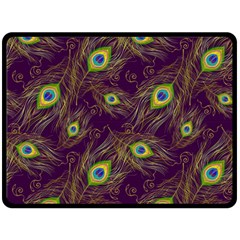 Feathers, Peacock, Patterns, Colorful Two Sides Fleece Blanket (large) by nateshop