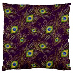 Feathers, Peacock, Patterns, Colorful Standard Premium Plush Fleece Cushion Case (one Side)