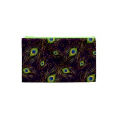 Feathers, Peacock, Patterns, Colorful Cosmetic Bag (xs) by nateshop