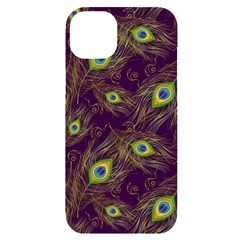 Feathers, Peacock, Patterns, Colorful Iphone 14 Plus Black Uv Print Case by nateshop