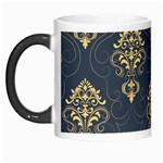 Floral Damask Pattern Texture, Damask Retro Background Morph Mug Left